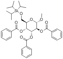 Molecular Structure of 356060-80-5 (Methyl-6-O-(triisopropylsilyl)-2,3,4-tri-O-benzoyl-α-D-glucopyranoside)